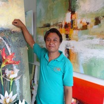 DEX KUSUMA peinture sur toile abstrait nature