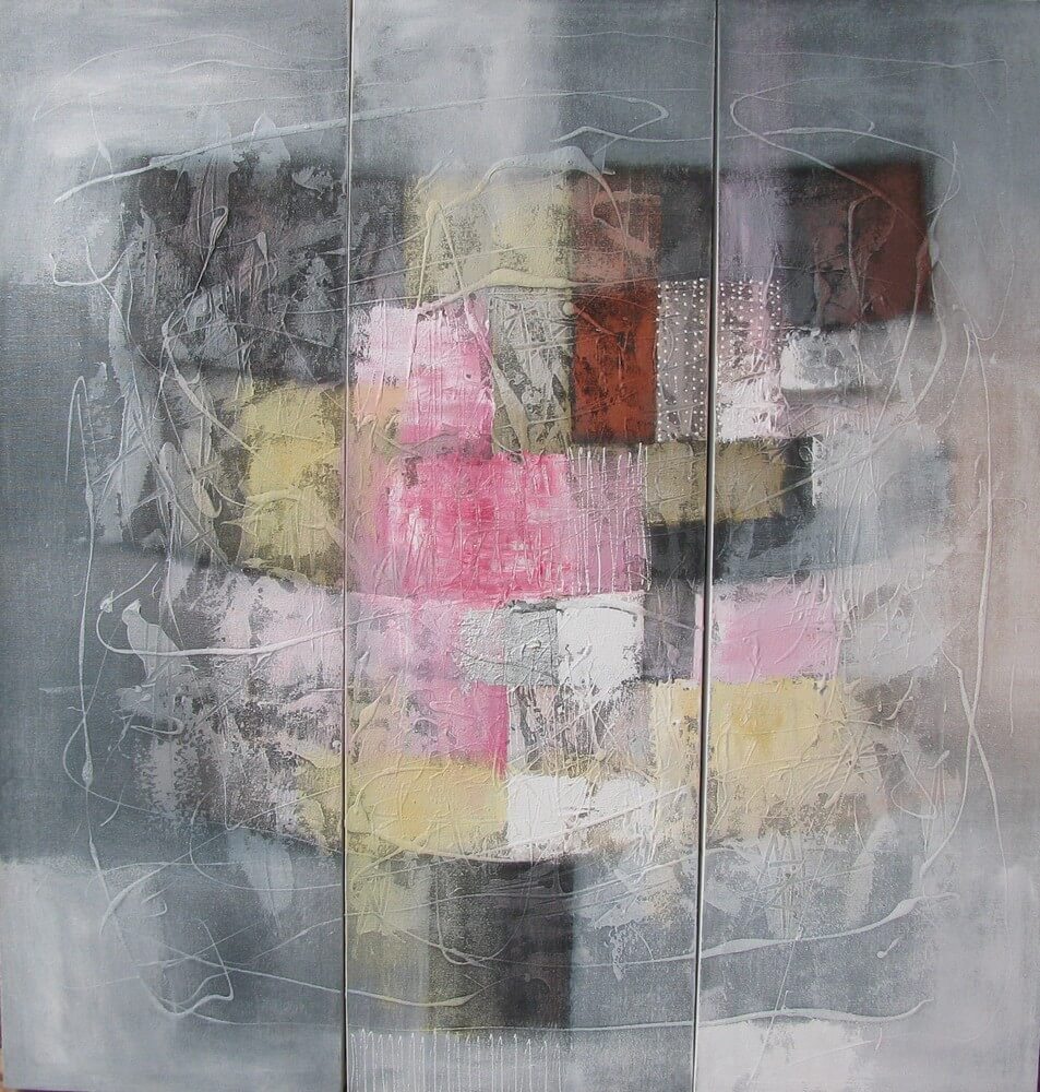 Triptyque gris 120x115 cm