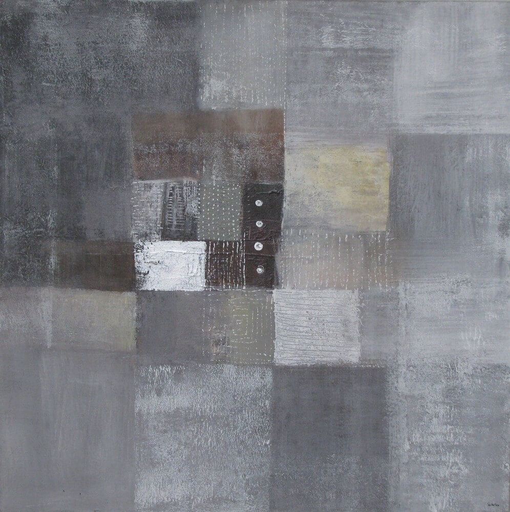 Tableau abstrait gris 80x80 cm