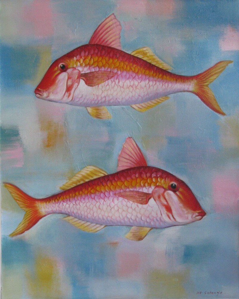 Tableau poissons rougets