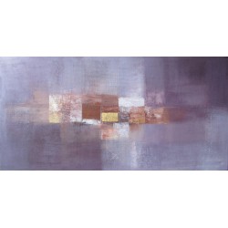 Tableau contemporain grand format violet lavande panoramique - 200x100 - Suarsa