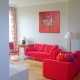 Tableau carré abstrait style contemporain rouge- 130x130 cm- Suwitra