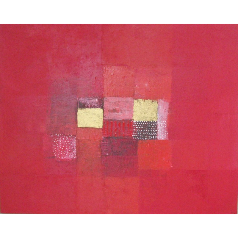 Feeby Impression sur Toile Abstrait 5 pièces Art Rouge 100x70 cm