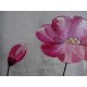 Tableau carré fleurs roses - 70x70 cm