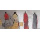 Toile abstraite horizontale silhouettes- 150x80 cm- Suwitra
