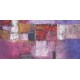 Tableau abstrait contemporain horizontal violet-pourpre-150x100 cm- Suwitra
