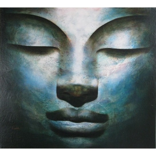 Bouddha zen-Tableau peinture à l'huile- 100x90 cm- Diarta 