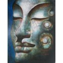 Bouddha-Tableau portrait à l'huile- 90x120 cm