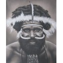 PEINTURE TRIBALE Homme Papou- 100x80 cm