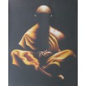 Peinture moine bouddhiste robe orange-100x80 cm