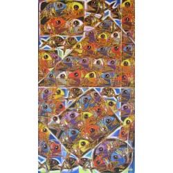 Tableau vertical poissons multicolores- 125x70 cm
