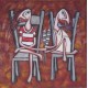 Peinture naïve enfants sur des chaises- 100x100 cm