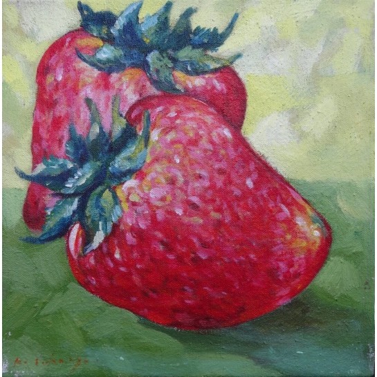 Mini peinture fruits Fraises- 30x30 cm