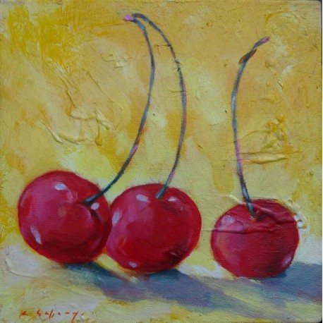 Mini peinture fruits Cerises- 30x30 cm