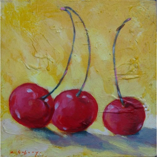 Mini peinture fruits Cerises- 30x30 cm