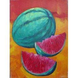 Mini peinture fruit Pastèque- 40x30 cm