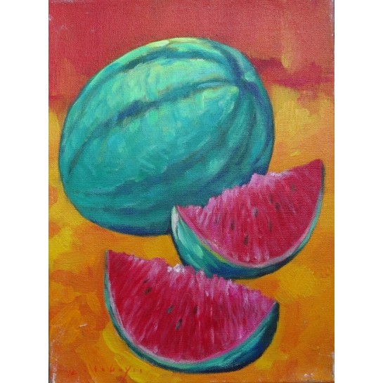 Mini peinture fruit Pastèque- 40x30 cm