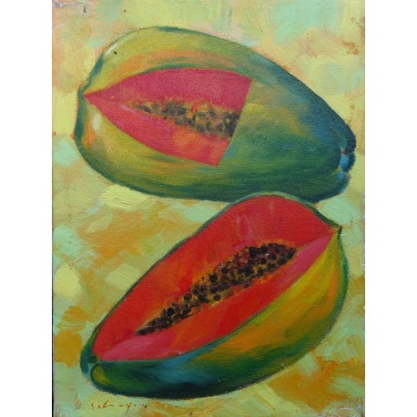 Mini peinture fruit papaye- 40x30 cm