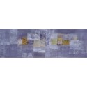 Tableau abstrait horizontal gris violet -or- 150x50 cm- Suarsa