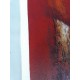 Tableau design ton rouge vertical 140x40 cm