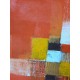 Petit tableau abstrait orange 50x50 cm