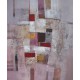 Tableau contemporain abstrait ton brun-gris-rosé-120x100 cm- Suwitra
