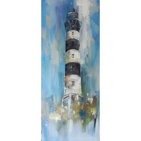 Tableau phare Breton- Ouessant-Le Creac'h 120x50 cm