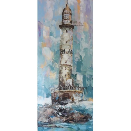 Tableau phare Breton- Ar Men 140x60 cm