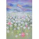Fleurs et montagnes-Tableau déco murale vertical -120x80 cm- Budi