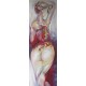Tableau peint femme 150x50 cm