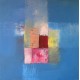 Tableau bleu azur abstrait carré -80x80- Suarsa