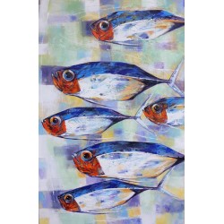 Peinture décorative gros poissons format 150x100 cm