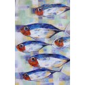 Peinture décorative gros poissons format 150x100 cm