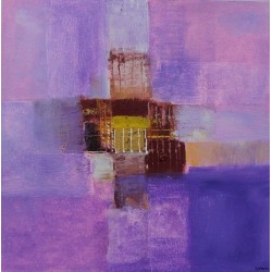 Petit tableau abstrait rose violet 40x40 cm