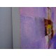Petit tableau abstrait rose violet 40x40 cm