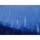 Tableau voiliers blancs régate sur mer bleue foncée 160x90 cm