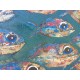 Peinture décorative poissons fond vert foncé 100x80 cm