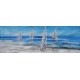 Tableau bateaux voiliers sur l'eau 150x50 cm