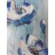 Tableau décoratif fleurs bleues 140x40 cm