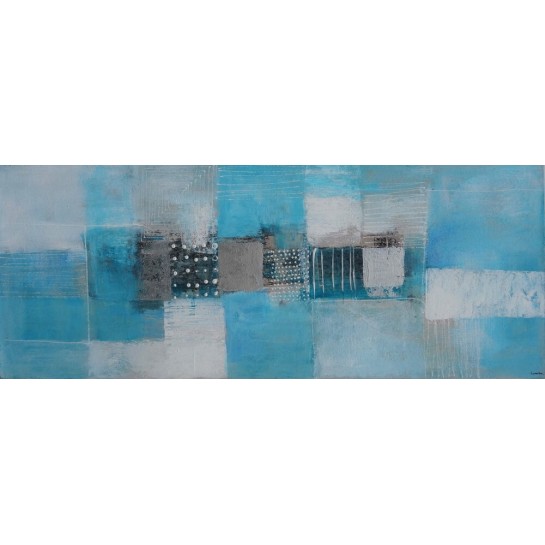 Tableau tendance bleu turquoise 100x40 cm