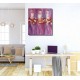 Triptyque peint tableau danseuses ballerines fond violet 100x90 cm