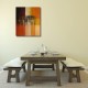 Tableau abstrait ton brun orange déco murale salon - 120x100 cm