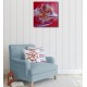 Peinture voilier abstrait rouge- 60x60 cm