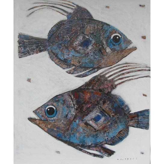 Poissons Saint-Pierre-Tableau deco 120x100 cm