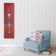 Tableau design ton rouge vertical 140x40 cm