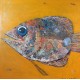 Peinture sur cadre gros poisson format 70x70 cm