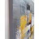 Tableau contemporain abstrait ton gris Dex Kusuma 70x70 cm