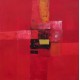 Petit tableau décoratif rouge vif 50x50 cm