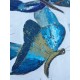 Tableau papillons bleus 100x100 cm