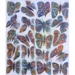 Grand tableau de papillons colorés 120x100 cm
